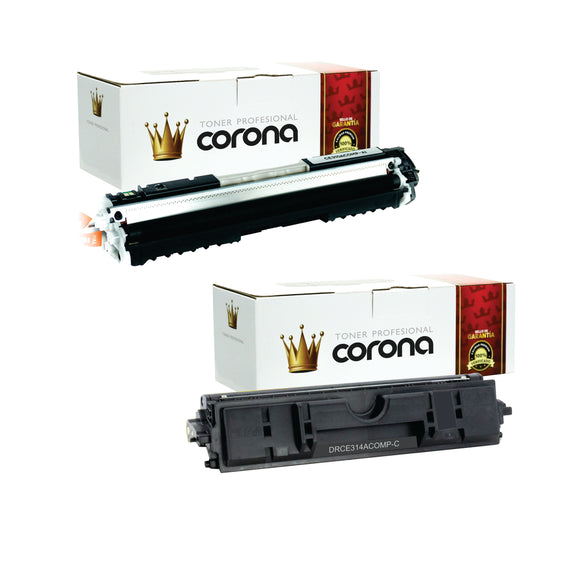 Pack Tóner CE310A Y Tambor CE314A Compatible HP