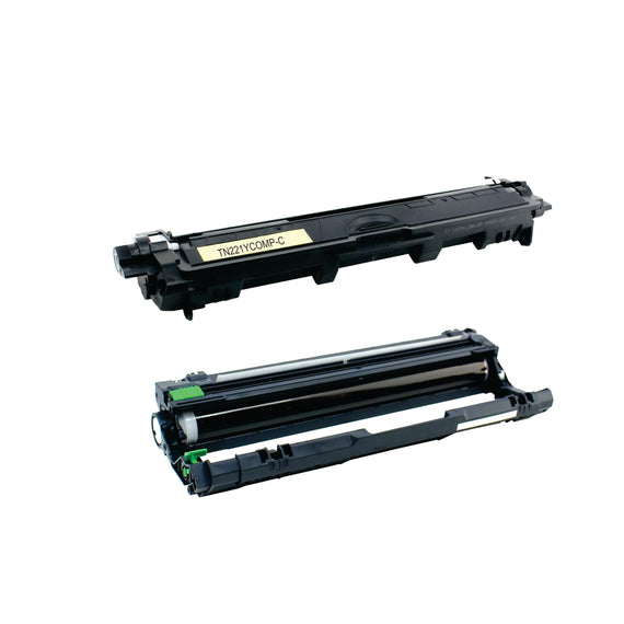Pack Tóner TN221Y Y Tambor DR221Y Compatible Con Brother